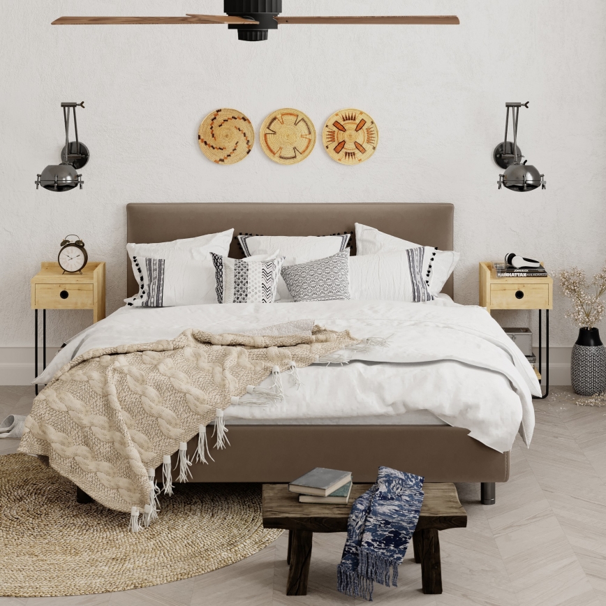 Noćni stočić CACTUS 60x29,5 cm bež/crna