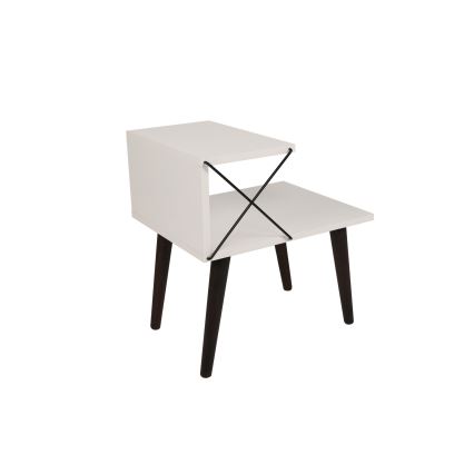Noćni stočić CROSS 55x50 cm bela