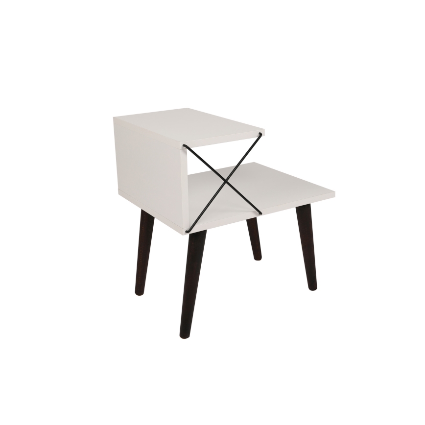 Noćni stočić CROSS 55x50 cm bela