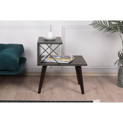 Noćni stočić CROSS 55x50 cm braon