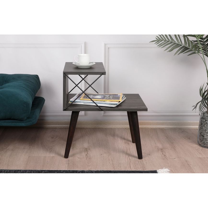 Noćni stočić CROSS 55x50 cm braon