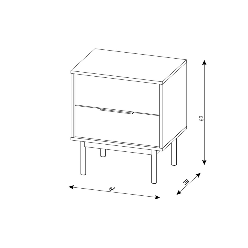 Noćni stočić ELI, crne boje