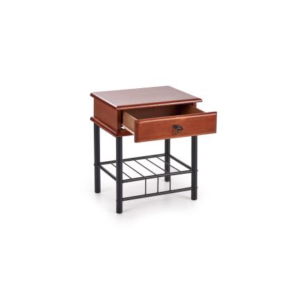 Noćni stočić FIONA 55x48 cm braon/crna