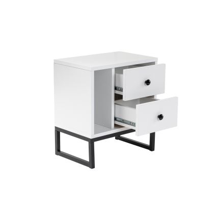 Noćni stočić GLIMMER 50x45,2 cm beli/crni