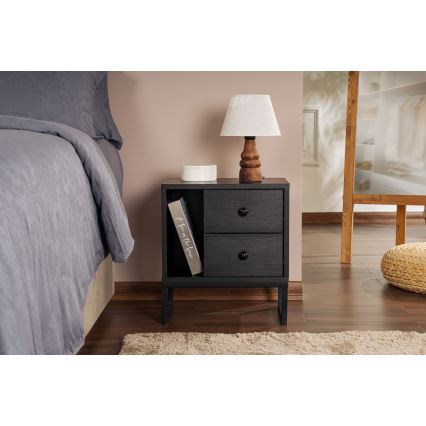 Noćni stočić GLIMMER 50x45,2 cm crne boje