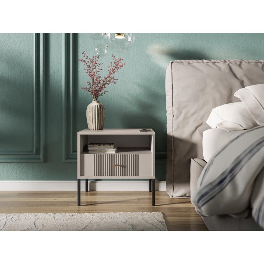 Noćni stočić LUE bež/crna