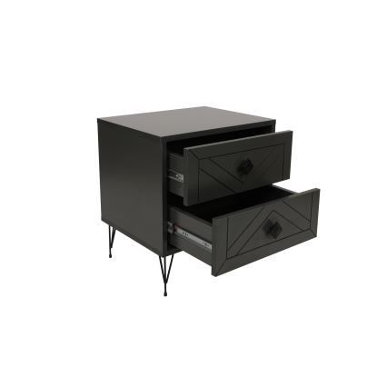 Noćni stočić LUNA 55x50 cm antracit/crna