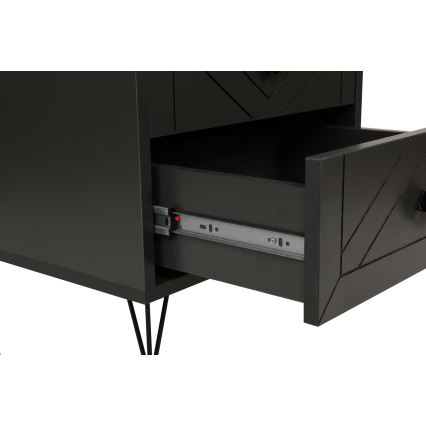 Noćni stočić LUNA 55x50 cm antracit/crna