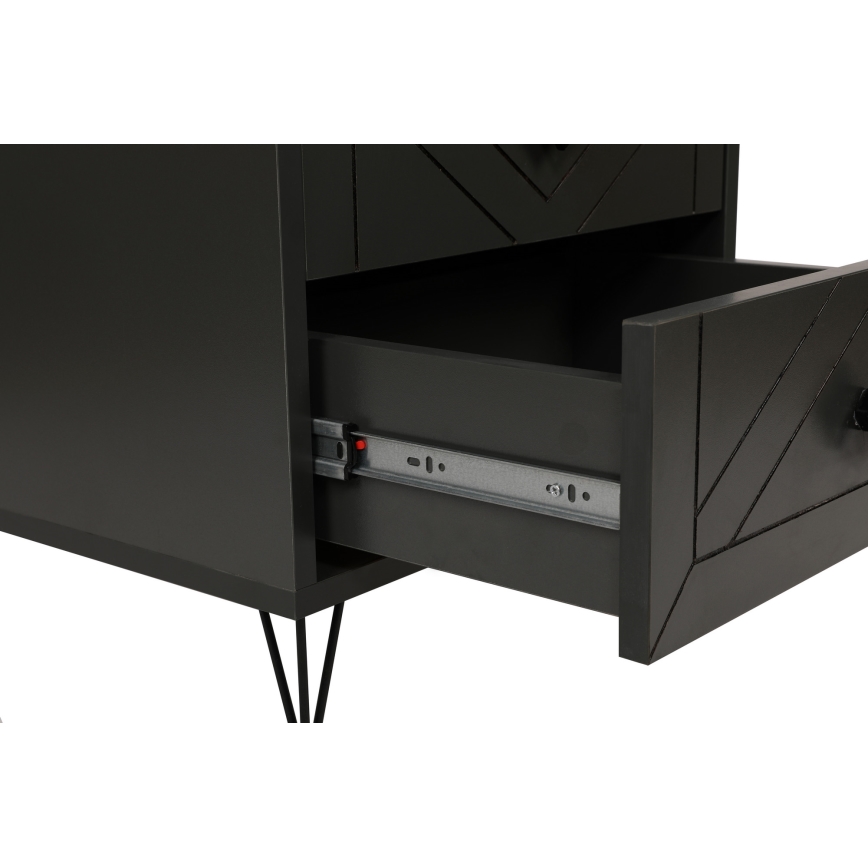 Noćni stočić LUNA 55x50 cm antracit/crna