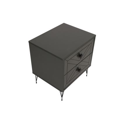 Noćni stočić LUNA 55x50 cm antracit/crna