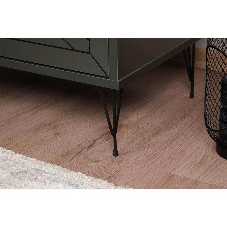 Noćni stočić LUNA 55x50 cm antracit/crna