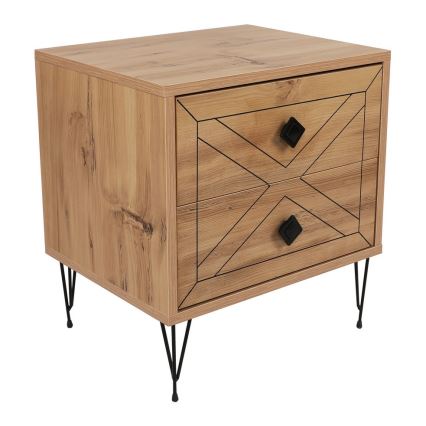 Noćni stočić LUNA 55x50 cm braon/crna