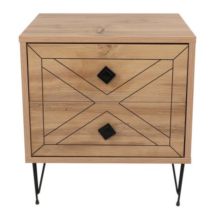 Noćni stočić LUNA 55x50 cm braon/crna