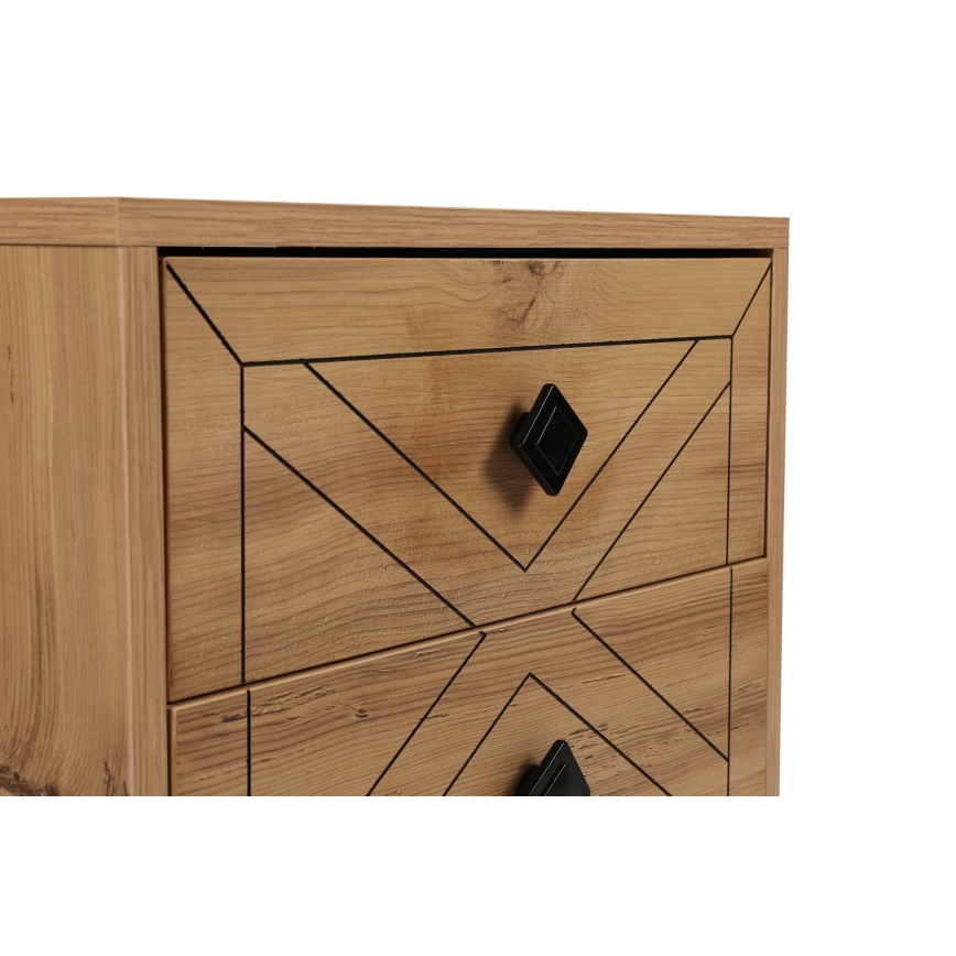 Noćni stočić LUNA 55x50 cm braon/crna