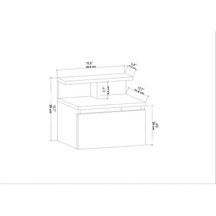 Noćni stočić NOVEN antracit