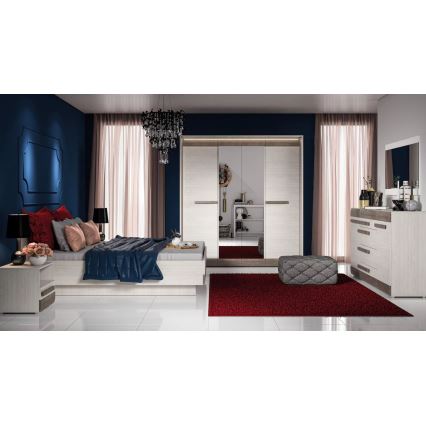 Noćni stočić SARPA 45x46 cm bela/braon