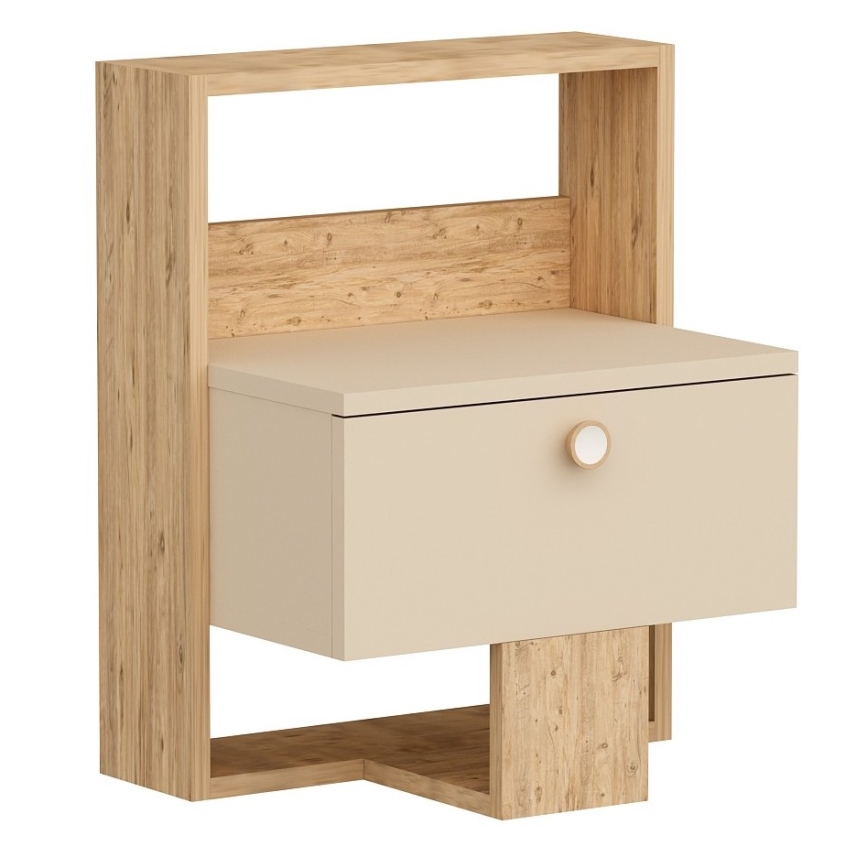Noćni stočić SNEKER 60x48,6 cm bež/atlantska borovina
