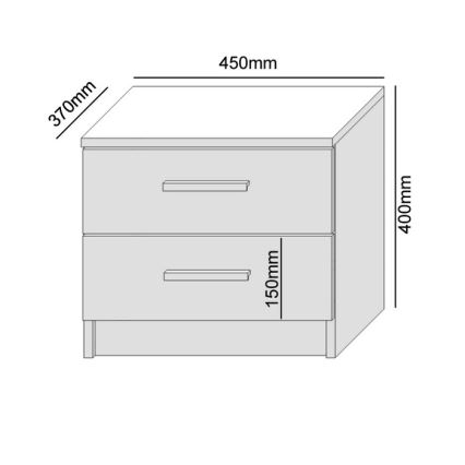 Noćni stočić TOD beo/hrast artisan