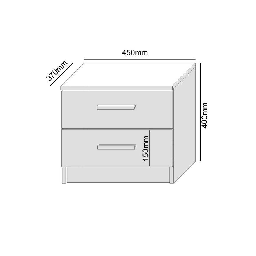 Noćni stočić TOD beo/hrast artisan