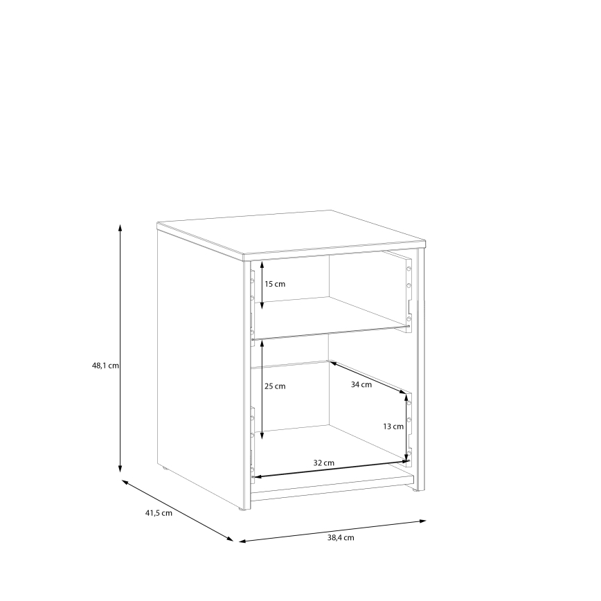 Noćni stočić URO hrast artisan/bela