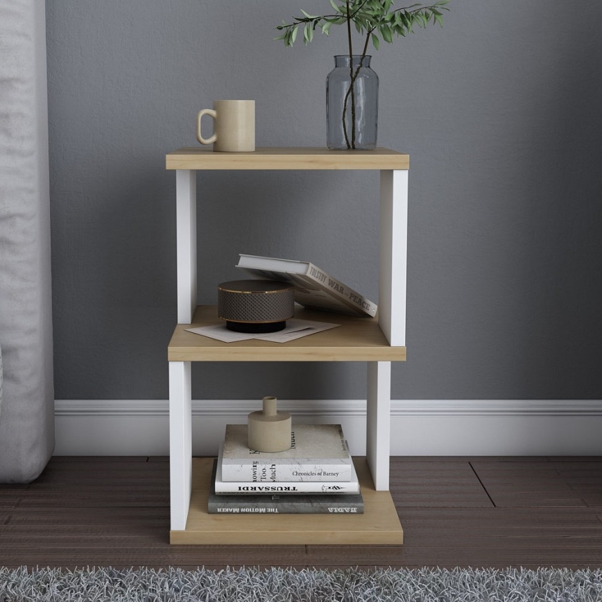 Noćni stočić ZUNA hrast/bela