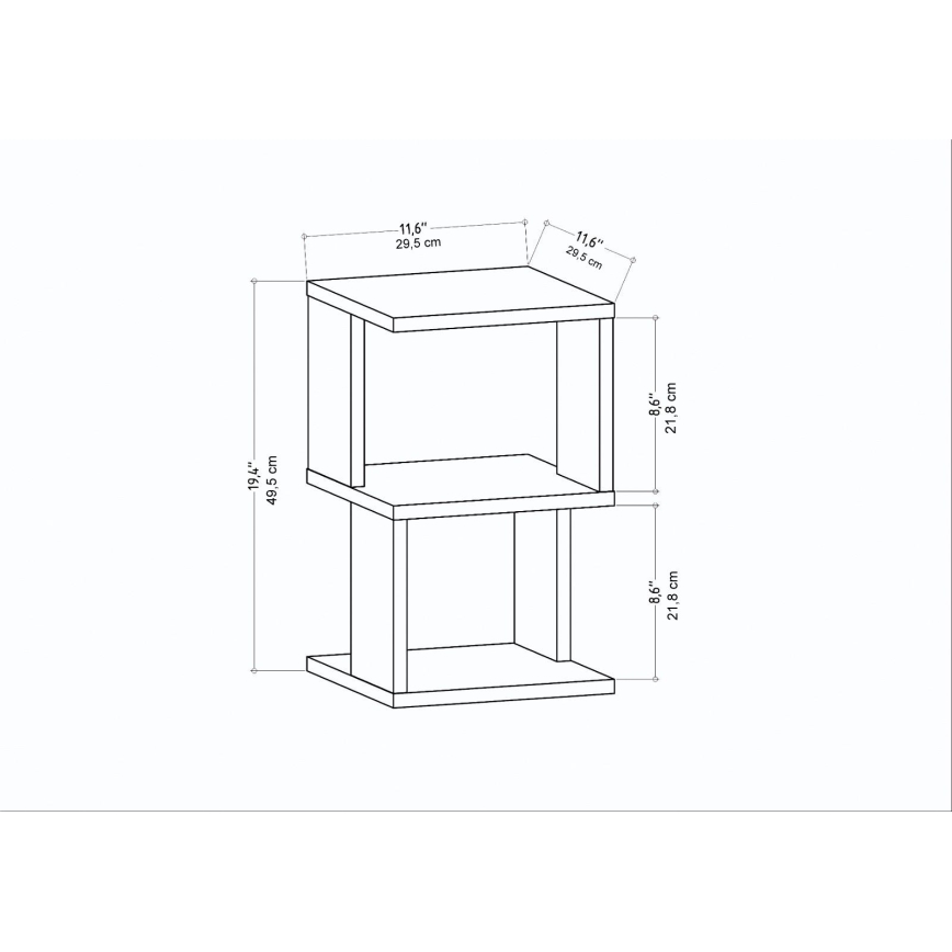 Noćni stočić ZUNA hrast/bela
