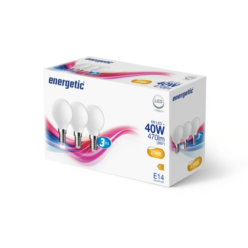 Nordlux - Komplet od 3 LED sijalice G45 E14/4W/230V 2700K