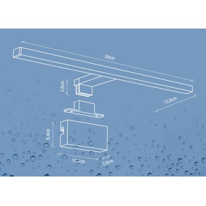 Nordlux - LED svetlo za kupatilsko ogledalo MARLEE LED/8,9W/230V IP44 4000K 50 cm crno