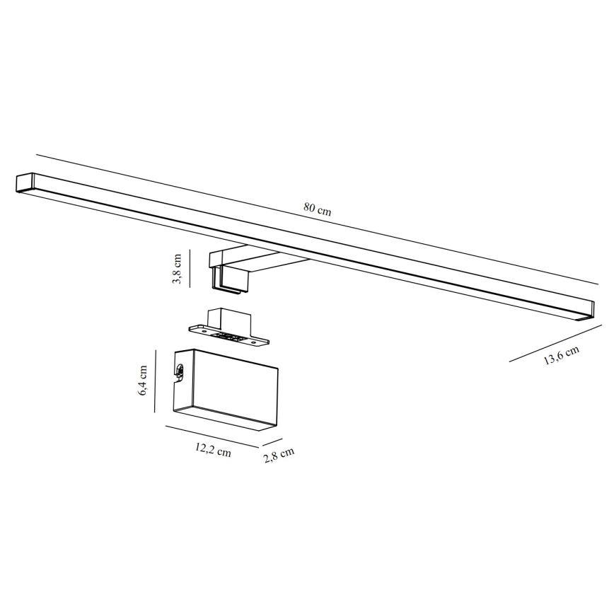 Nordlux - LED osvetljenje za kupatilsko ogledalo MARLEE LED/11,5W/230V 3000K IP44 80 cm crna