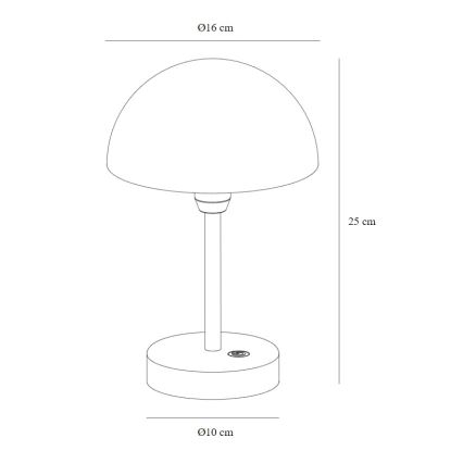 Nordlux - LED prigušiva punjiva stona lampa za spoljašnju upotrebu ELLEN LED/2,8W/3,7V 2200 mAh IP44 crna