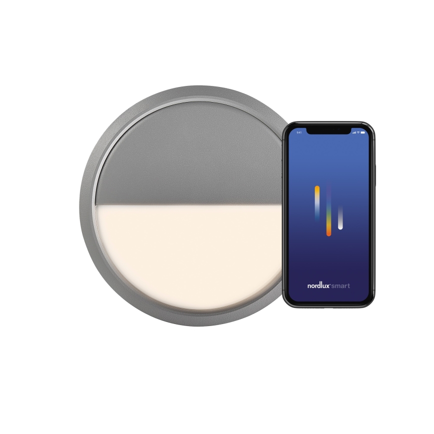 Nordlux - LED prigušiva spoljna zidna lampa AVA SMART LED/9,5W/230V 2700K IP54 siva
