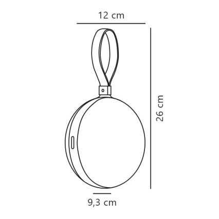 Nordlux - BRING TO-GO prenosna spoljašnja LED lampa, prigušiva, 1W/3,7V, IP54, 1500 mAh, crna