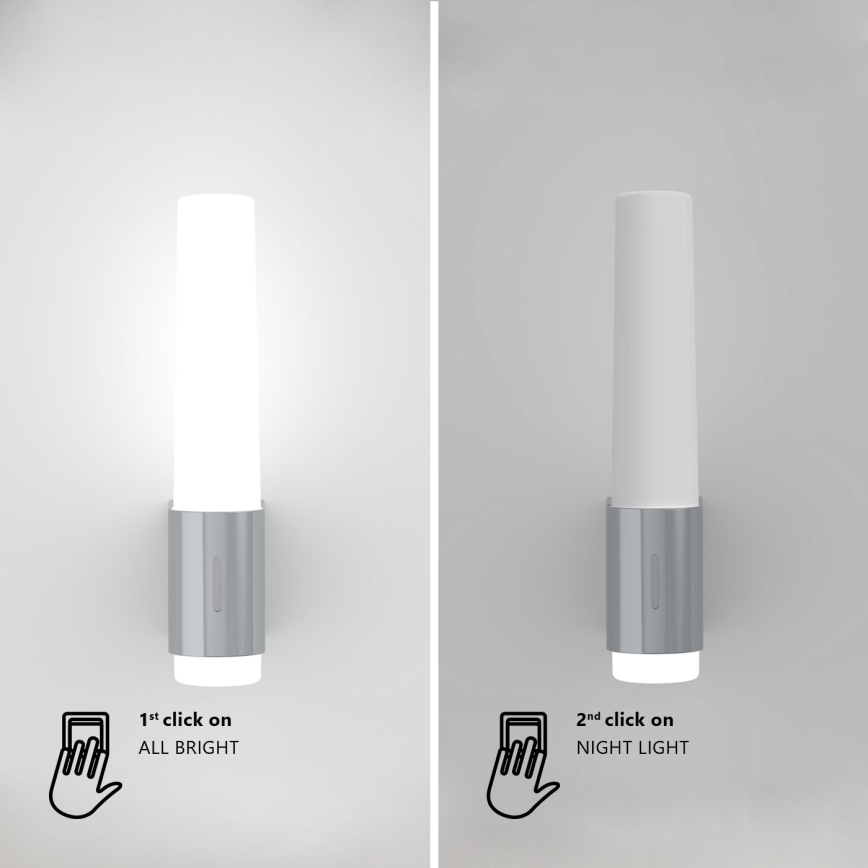 Nordlux - LED prigušiva zidno svetlo za kupatilo HELVA LED/6,8W/230V IP44 CRI 90 sjajni hrom