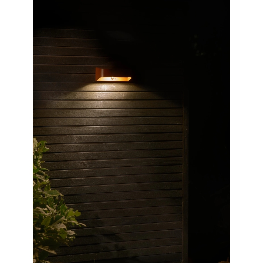 Nordlux - LED solarno svetlo sa senzorom MARCELLIO LED/5W/5V IP54 2200 mAh braon