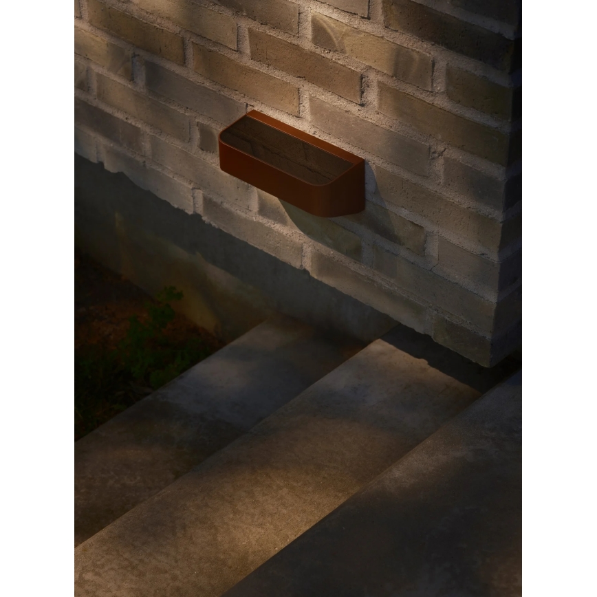 Nordlux - LED solarno svetlo sa senzorom MARCELLIO LED/5W/5V IP54 2200 mAh braon