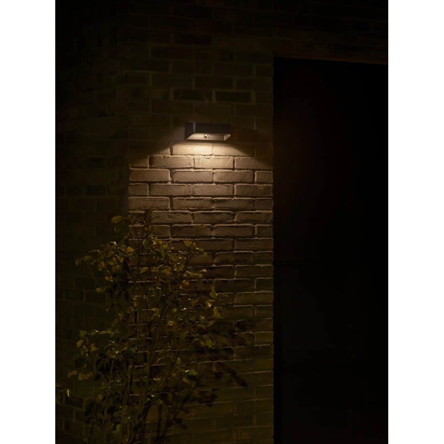 Nordlux - LED solarna svetiljka sa senzorom MARCELLIO LED/5W/5V IP54 2200 mAh crna