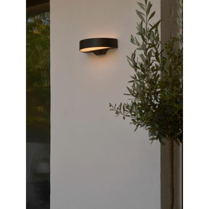 Nordlux - Solarno LED zidno svetlo sa senzorom MONAY, LED/5W/5V, 3000K, IP44, 2000 mAh, crno