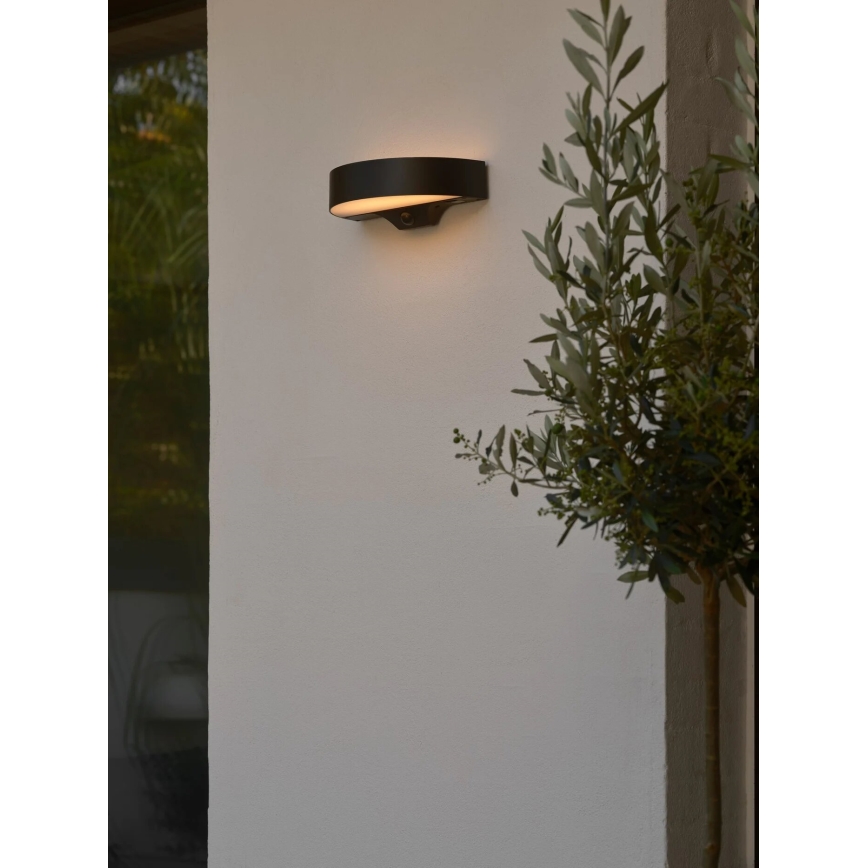 Nordlux - Solarno LED zidno svetlo sa senzorom MONAY, LED/5W/5V, 3000K, IP44, 2000 mAh, crno