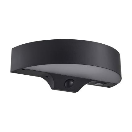 Nordlux - Solarno LED zidno svetlo sa senzorom MONAY, LED/5W/5V, 3000K, IP44, 2000 mAh, crno
