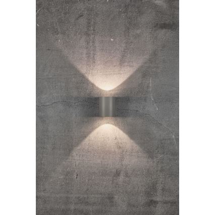 Nordlux - LED spoljašnje zidno svetlo CANTO 2xLED/5,5W/230V IP44 siva