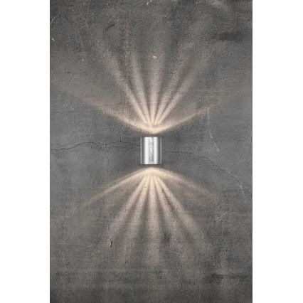 Nordlux - LED spoljašnje zidno svetlo CANTO 2xLED/5,5W/230V IP44 srebrna