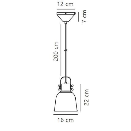 Nordlux - Luster na sajli ADRIAN 1xE27/25W/230V prečnika 16 cm antracit