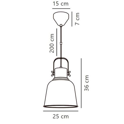 Nordlux - Luster na sajli ADRIAN 1xE27/25W/230V prečnika 25 cm, siv