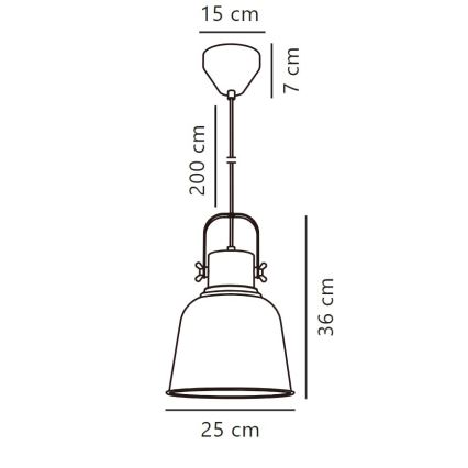 Nordlux - Luster na sajli ADRIAN 1xE27/40W/230V prečnik 25 cm antracit