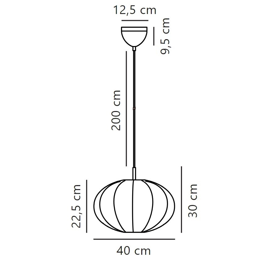 Nordlux - Luster na sajli AERON 1xE27/40W/230V, prečnik 40 cm