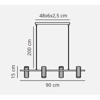 Nordlux - Luster na sajli ALANIS 4xGU10/15W/230V mesing