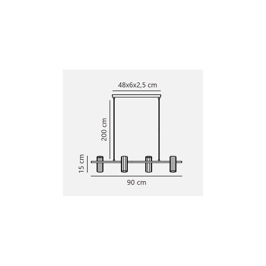 Nordlux - Luster na sajli ALANIS 4xGU10/15W/230V mesing