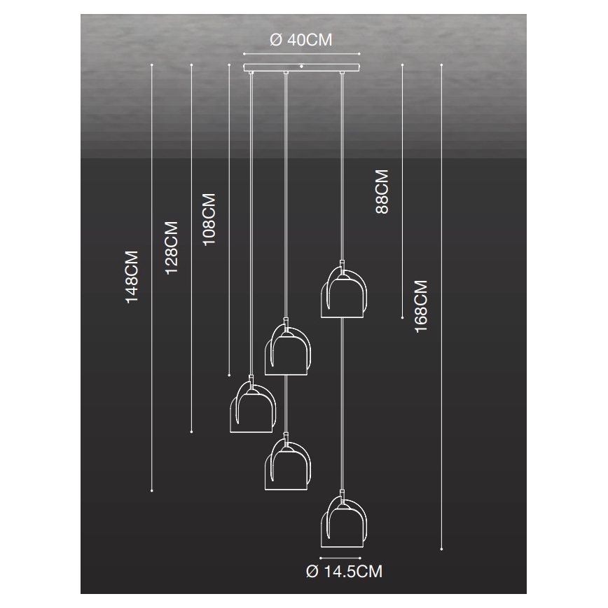 Nordlux - Luster na sajli BOSHI 5xE14/40W/230V