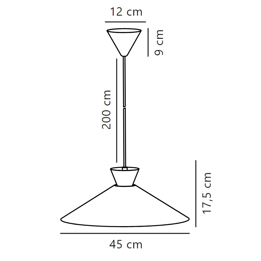 Nordlux - Luster na sajli DIAL 1xE27/40W/230V prečnik 45 cm crna
