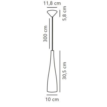 Nordlux - Luster na sajli EMBLA 1xE27/40W/230V dimljeno/crno